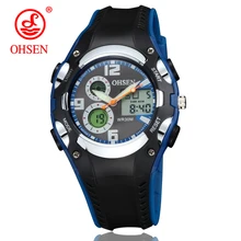 OHSEN цифровой бренд спортивные часы наручные Дети Мальчик водонепроницаемый черный резиновый ремешок модные популярные мужские s часы для мужчин подарок