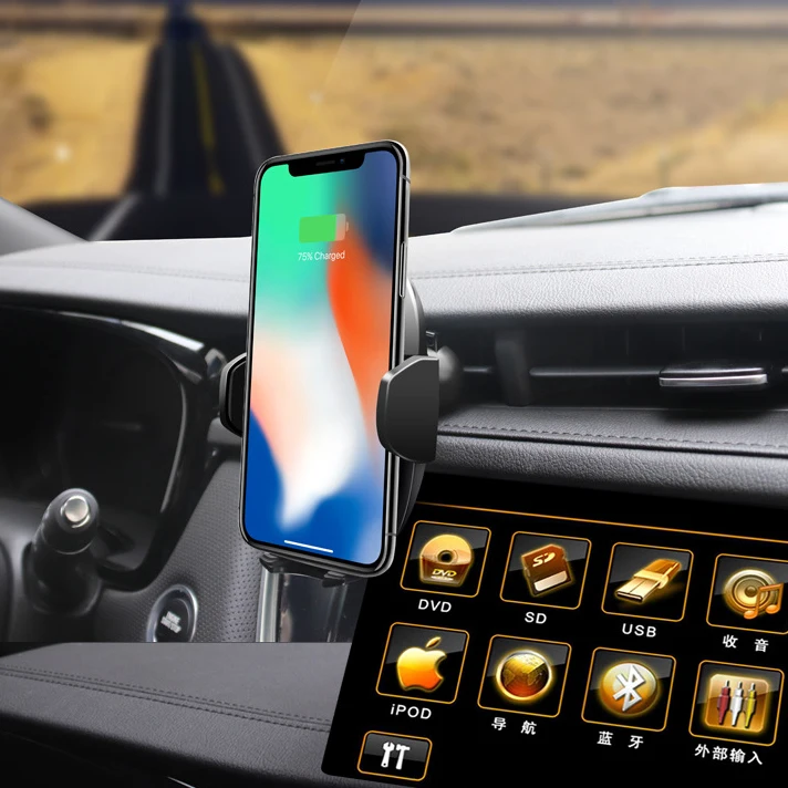 Universal Qi Standard Wireless Charger Automatic Infrared Induction Sensor Smart Car Phone Holder For iPhoneX Xr Xs Xs Max 8 7 6