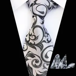 100 цвета модные мужские галстуки карман квадратный набор свадебный галстук для Вечеринка Серый Серебряный Галстуки