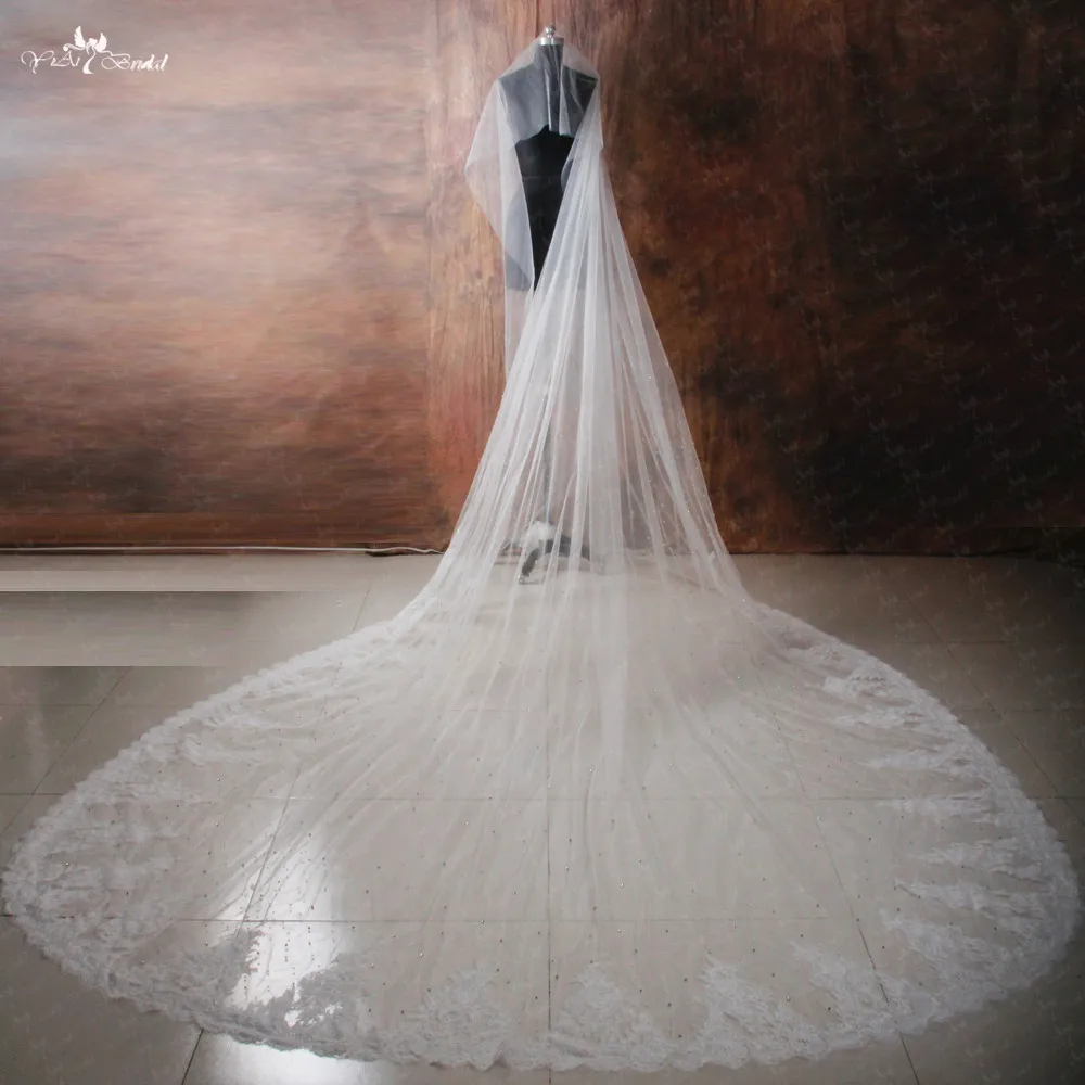 

RSV30 4m Long Cathedral Wedding Veils With Crystal