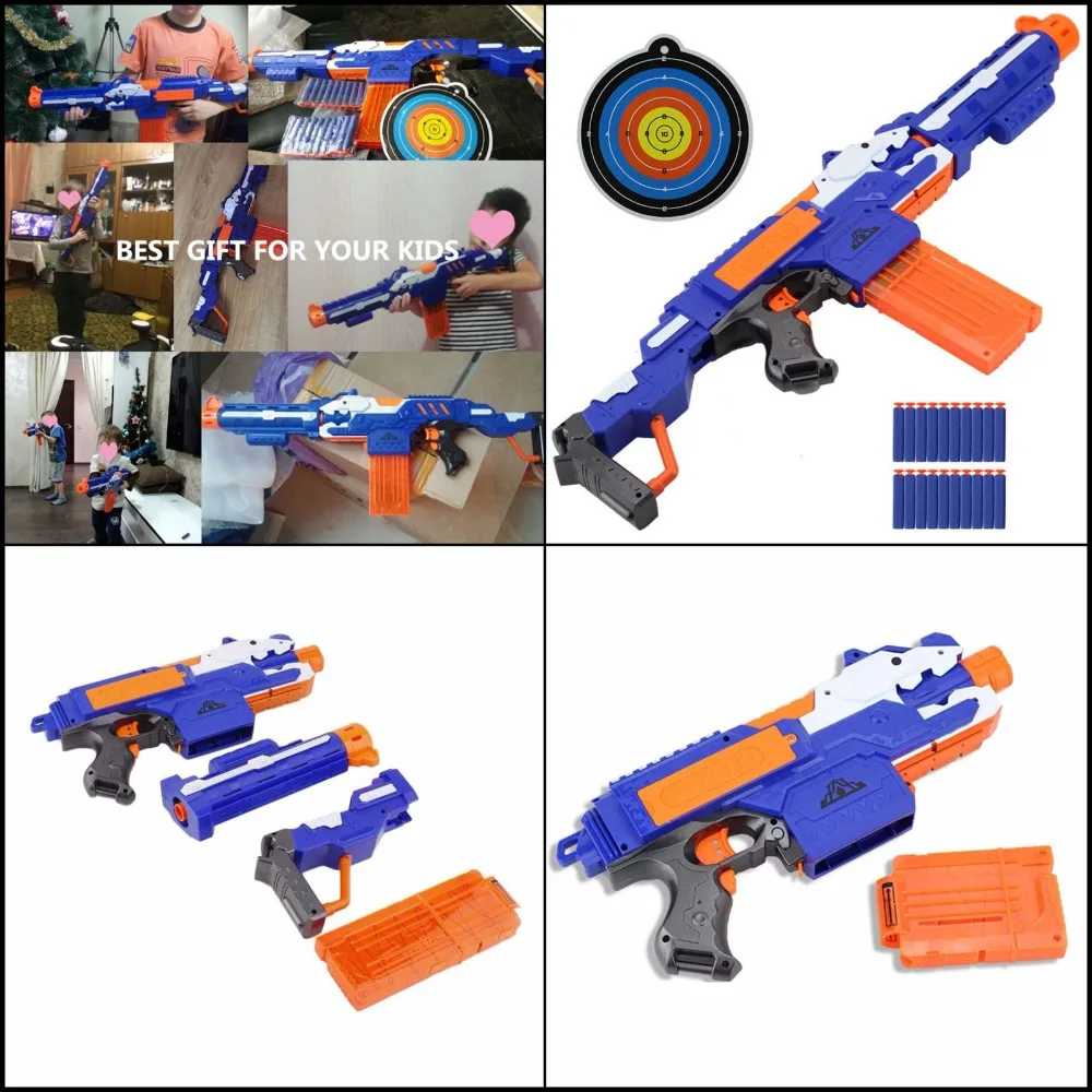 Vente chaude Nouveau électrique Doux Balle Jouet Pistolet Pour nerf Tir Submachine Gun Arme Balle Molle éclats Gun Jouets Pour Enfant Avec bo te dans Fusils