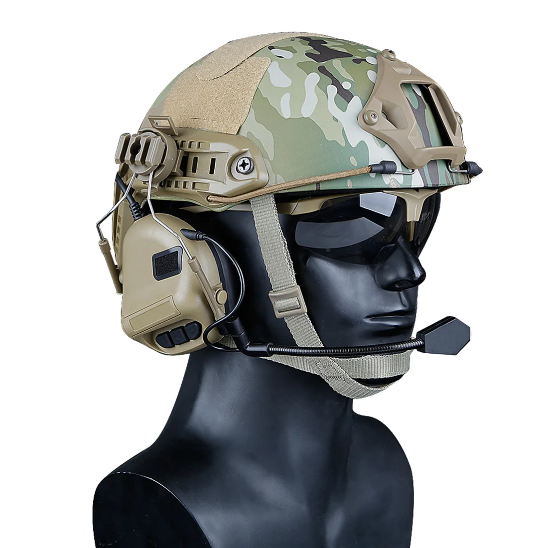 Fone de Ouvido Gen.5 tipo Capacete Caça Tático Comunicação Cancelamento Ruído Fones Som Captador Redução Wst 16 High Quality Esporte e Lazer