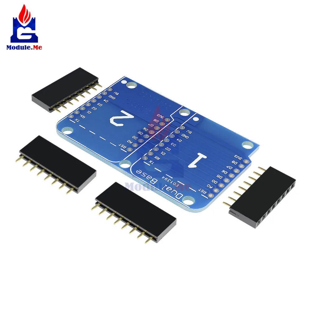 

Wemos D1 Mini Double Socket Dual Base Shield Module D1 Mini NodeMCU ESP8266 Development Adapter Base Board 3.3V I/O