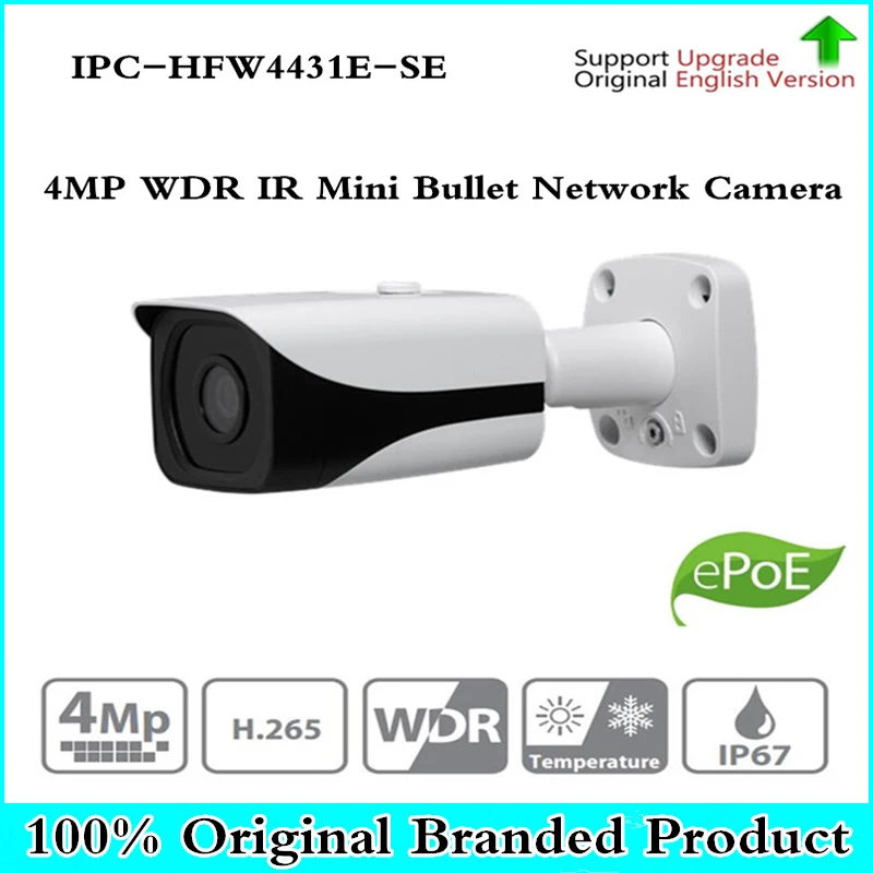 DH IPC-HFW4431E-SE 4MP WDR IR Mini Bullet Network IP Camera 4K Smart Detect 40m IR Support Micro SD Card H.265 WDR IP67 PoE DH IPC-HFW4431E-SE 4MP WDR IR Mini Bullet Network IP Camera 4K Smart Detect 40m IR Support Micro SD Card H.265 WDR IP67 PoE