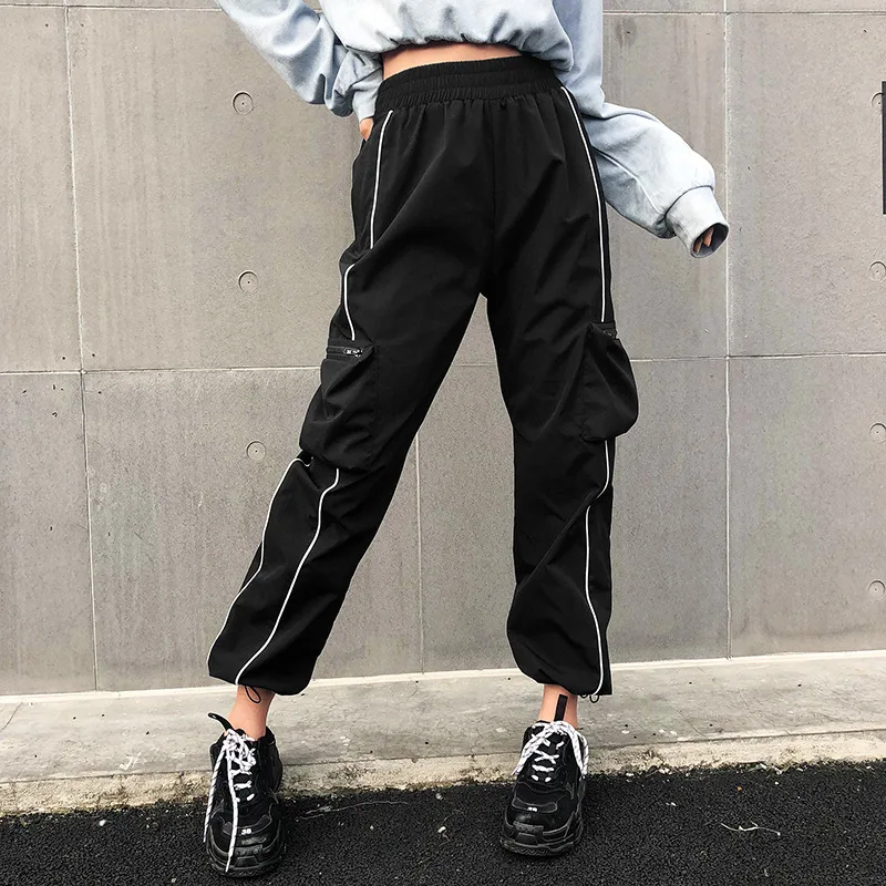 Streetwear Capris Womens Clothing Spring Summer Fashion Loose Patchwork Zipper Pockets Pants High Waist Long Trousers Streetwear Capris Womens Clothing Spring Summer Fashion Loose Patchwork Zipper Pockets Pants High Waist Long Trousers