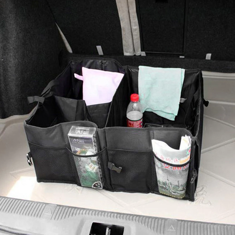 Collapsible Folding Car Trunk Organizer Black Multifunction Fold Flat