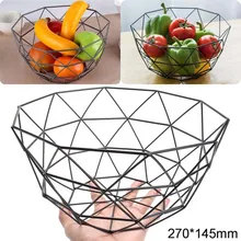 Скандинавском стиле корзина для фруктов декорированная проволокой металлическая корзина для хранения черный дисплей миска для фруктов овощной стол обеденный Декор