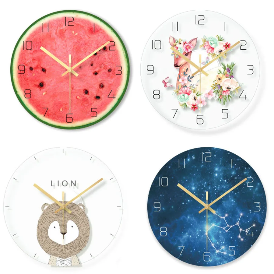 

Cartoon Wall Clock Home Decor Living Room Bedroom Clock Guess Women Cute Mute Relogio Parede Personality Creative Fashion WZH250