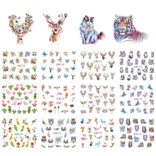 WAKEFULNESS наклейки для ногтей с изображением животных, переводные наклейки для ногтей, абстрактный тигр, леопард, наклейки для ногтей