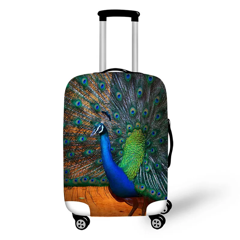 travel accessories suitcase protective covers 18-30 inch elastic luggage dust cover case stretchable Waterproof Animal peacock