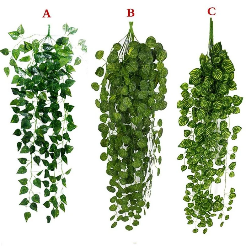 1Pcs Artificial Fake Hanging Vine Plant Leaves Garland Home Garden Wall Decoration Waterproof beautiful Decor hot sale C0312#30 16