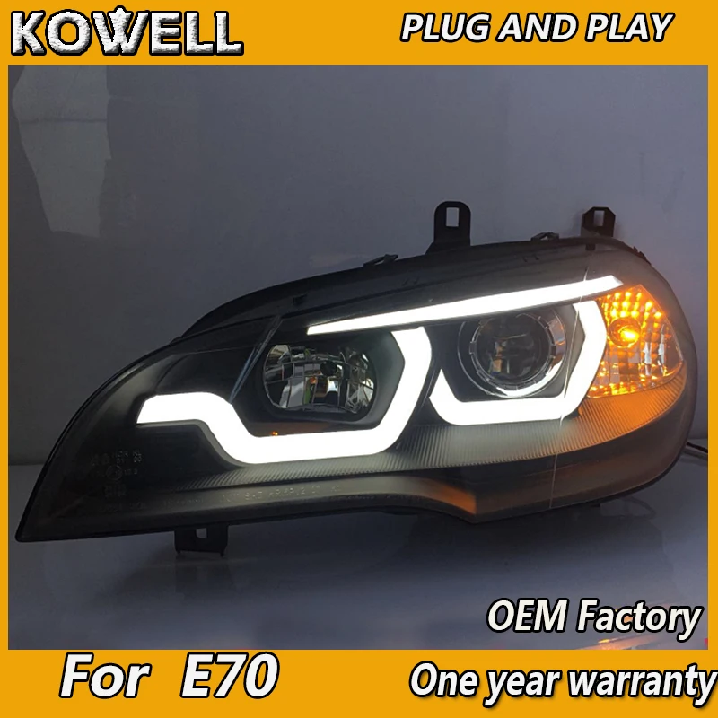 Фары головного света KOWELL для X5 фар 2007 2013 E70 фары ангельские глазки светодиодный
