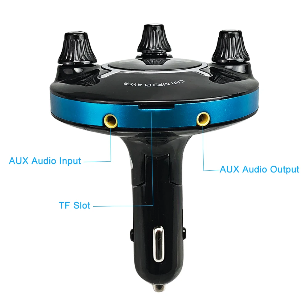 Автомобильный модулятор с большой ручкой JINSERTA громкая связь Bluetooth FM передатчик