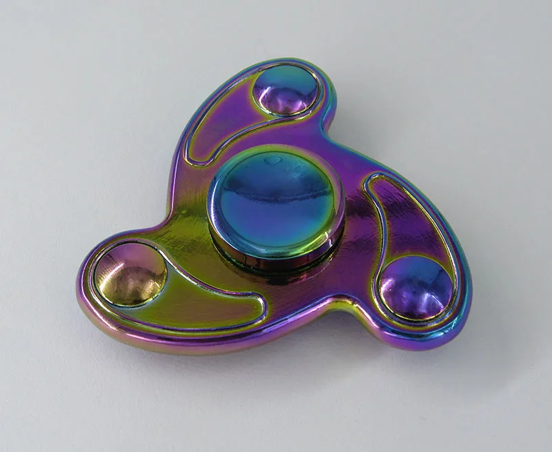 Американская Горячая EDC красочные радужные окрашенные Tri-Spinner игрушка-Непоседа пластик ручной Спиннер для пальцев гироскоп чтобы отвлечься ADHD