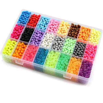 5200pcs 24 colors beads puzzle Crystal color DIY beads water spray set ball games 3D handmade magic toys for kids manualidades 1