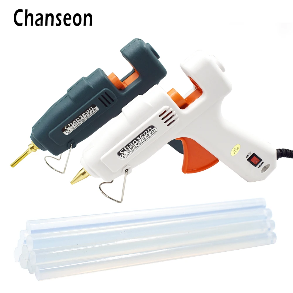 Ceny Chanseon ue W 60 W 100 W pistolet do klejenia na gorąco z 11mm średnica kleje W sztyfcie pistolety przemysłowe termoelektryczny elektryczny przyrząd do pomiaru temperatury