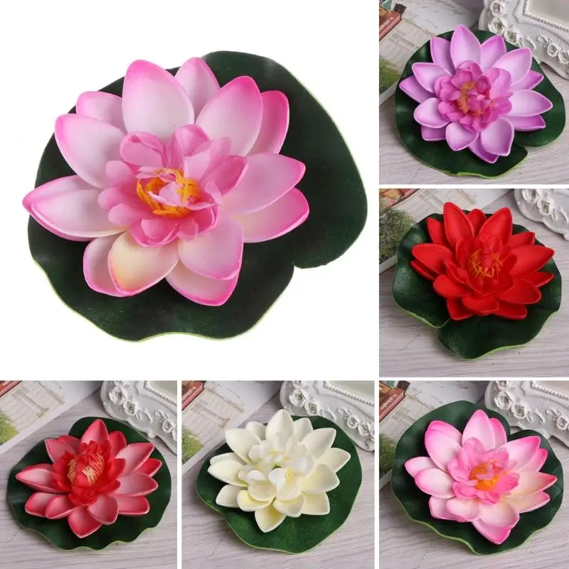 

1PC Artificial Floating Lotus Water Aquarium Fish Tank Fake Flower Decoration Ornament Water Grass Decor Landscape Decorations
