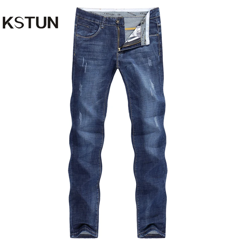 KSTUN Jeans Men Slim Straight Blue Spring and Summer Regular Fit Casual Pants Cotton Men's Clothing Trousers Male Jeans Hombre KSTUN Jeans Men Slim Straight Blue Spring and Summer Regular Fit Casual Pants Cotton Men's Clothing Trousers Male Jeans Hombre