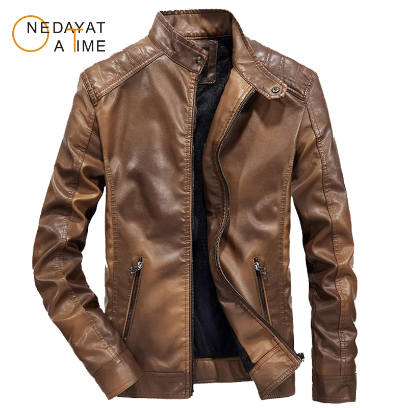 

New Style Men's Slim Fit Zip Faux Leather Motorcycle Bomber Flight Jackets Coats M-3XL 1305A