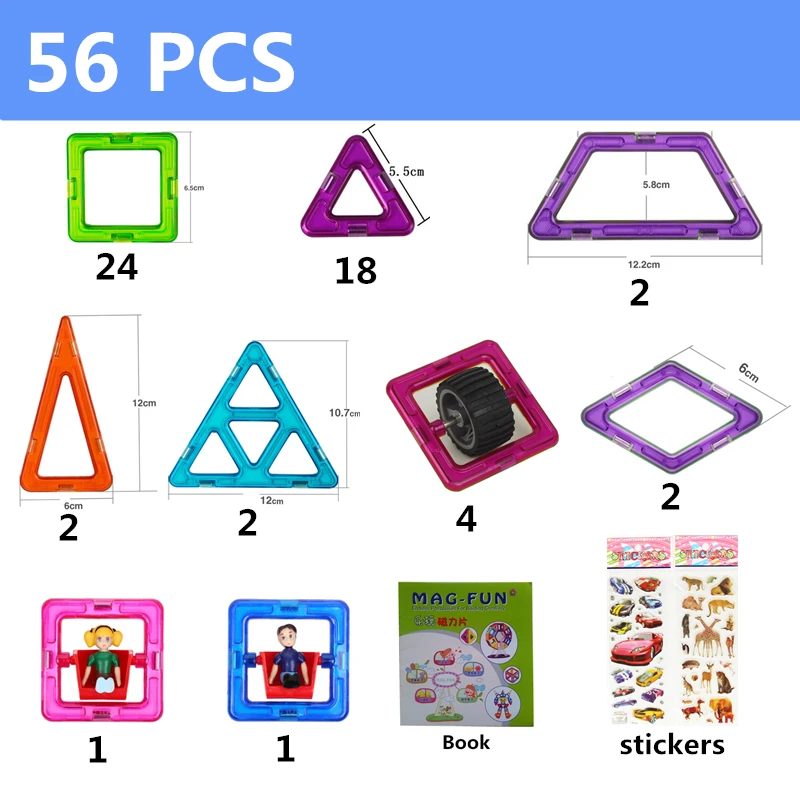Blocos de Designer Conjunto de Construção Pces Tamanho Padrão Magnético Modelo & Construção Iluminar Tijolos Brinquedos Magnéticos Adesivos Gratuitos 50-56 4 Brinquedos e hobbies