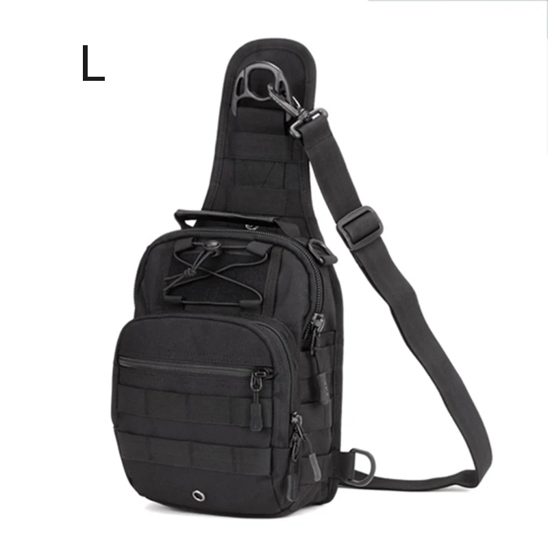 7 цветов 600D Спорт на открытом воздухе плечо Военная походная тактическая Сумка для кемпинга охотничий рюкзак практичная нагрудная сумка XA917WD - Цвет: Black L