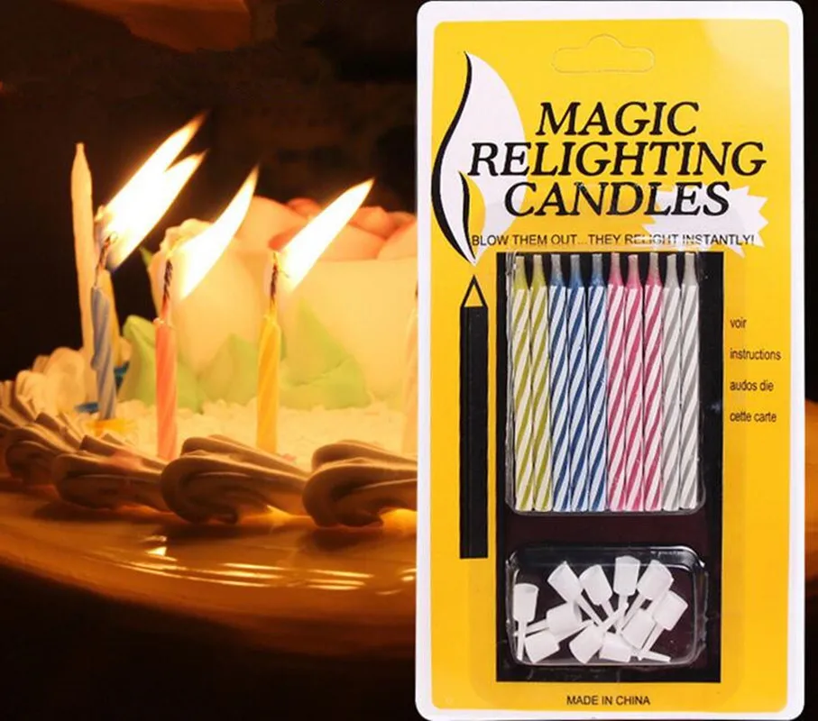 Шт. 10 шт. магия Relighting День рождения Свадьба Юбилей Рождество Праздничная свеча
