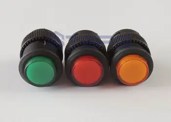 

Free shipping 3pcs/lot Small-scale round button switch self-locking power button switch 1NO R16-503A 16mm