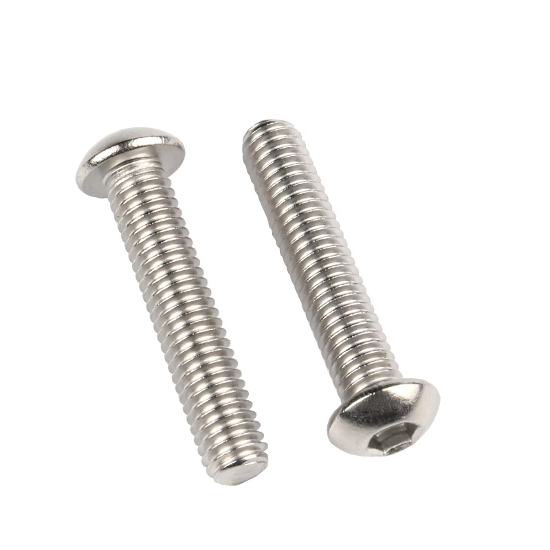 10pcs M5 Bolt A2-70 iso7380 Button head socket screw bolt 304 stainless steel hex allen socket screw M5x6/8/10/12/14/16/20/25/30