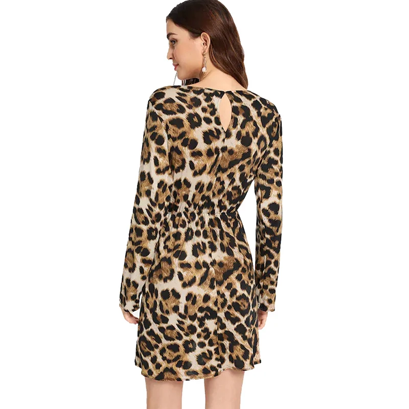 Deodar Women's Leopard Dresses Female V-Neck Long Sleeve A-Line Dress For Women Vintage Fashion Bodycon Spring 2019 Dresses Deodar Women's Leopard Dresses Female V-Neck Long Sleeve A-Line Dress For Women Vintage Fashion Bodycon Spring 2019 Dresses