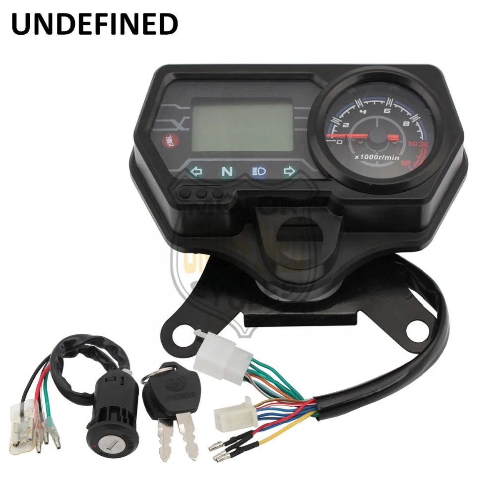 

12V Black Speedometer Motorcycle Odometer Digital Dashboard Tachometer Meter for Honda CG125 strumentazione moto UNDEFINED