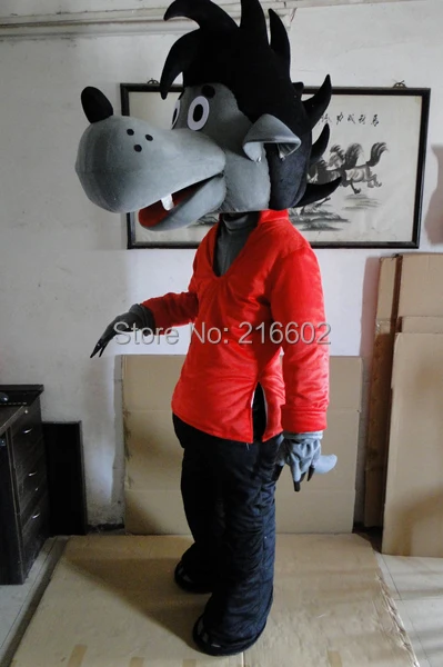 Goede Cosplay kostuums Roze Kleding Wolf Mascotte Kostuum Partij Kostuums Volwassen Grootte Fancy Dress Pak Gratis Verzending