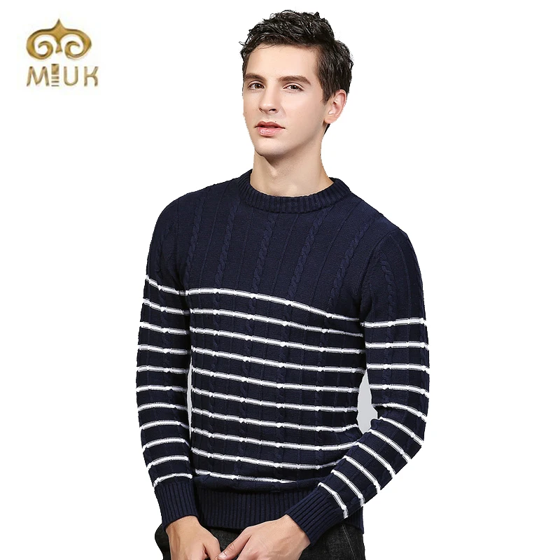 2017 Men Wine Navy Knitted Sweater Full Sleeve Spring Wool