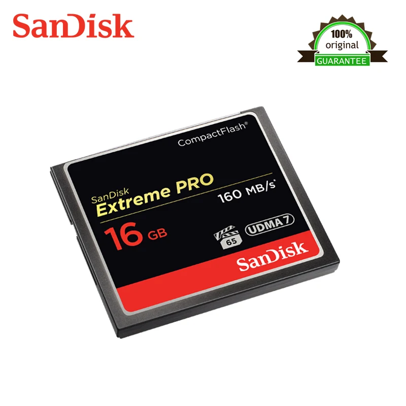 Sandisk Экстрим Pro Compactflash карта памяти CF 16 ГБ 32 ГБ 64 Гб 128 ГБ 256 GBUp до 160 МБ/с. скорость чтения для богатых 4 K и Full HD видео