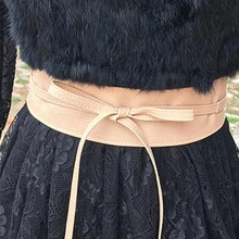 1PC Women Belt Soft Textured PU Leather Wide Self Tie Wrap Curved Around Waist Band Dress Belt Ceinture Femme 8 Colors 1PC Women Belt Soft Textured PU Leather Wide Self Tie Wrap Curved Around Waist Band Dress Belt Ceinture Femme 8 Colors