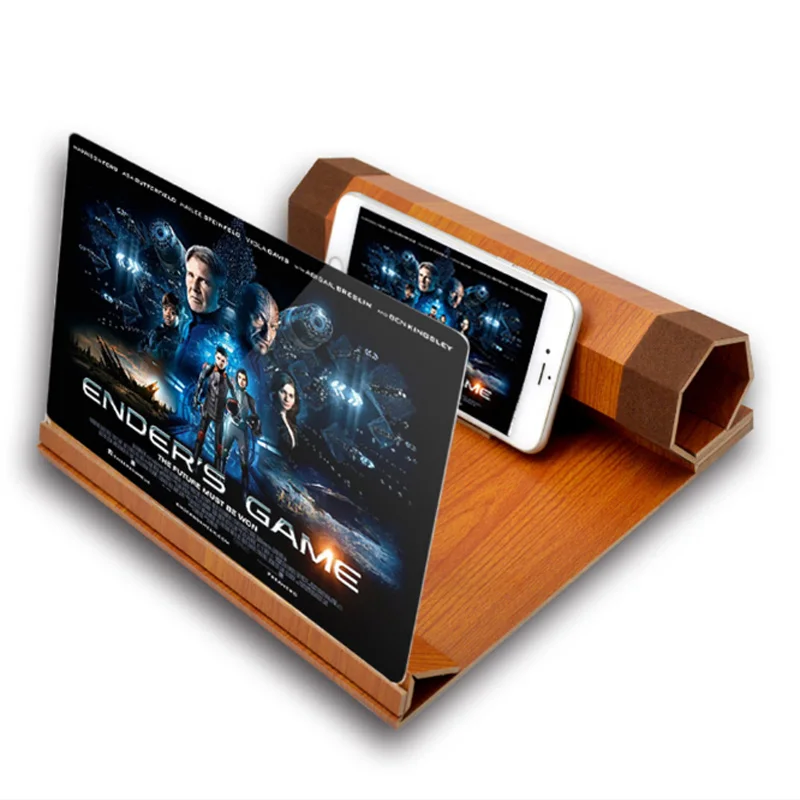 Мобильный телефон 12 дюймов экран HD анти-туман излучения увеличение видео стекло 7 складной магнитный ленивый кронштейн усилитель со стеклом es