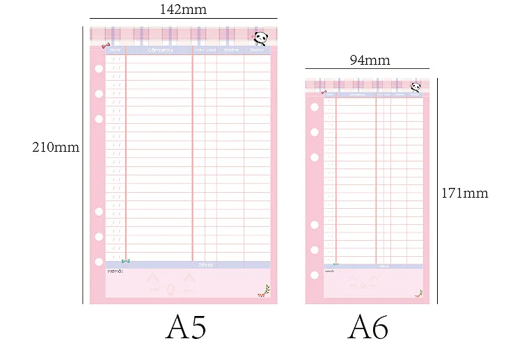 Новые печатные красочные стандартные A5 A6 планировщик бумажные наполнители. Бумага с вкладными листами наполнители