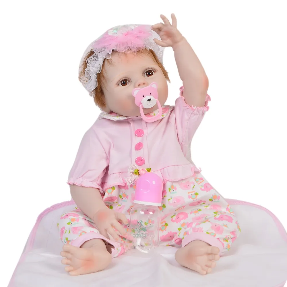 

cute Chubby simulation doll 100% silicone vinyl baby reborn doll toys for girls Children's accompany bebe gifts 55 cm boneca lol