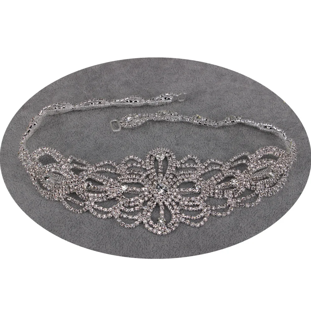 

2019 Newest Design Rhinestone Wedding Belt For Women Crystal Sash Ribbon Belt Casual Evening Party Dress Waist Accessory