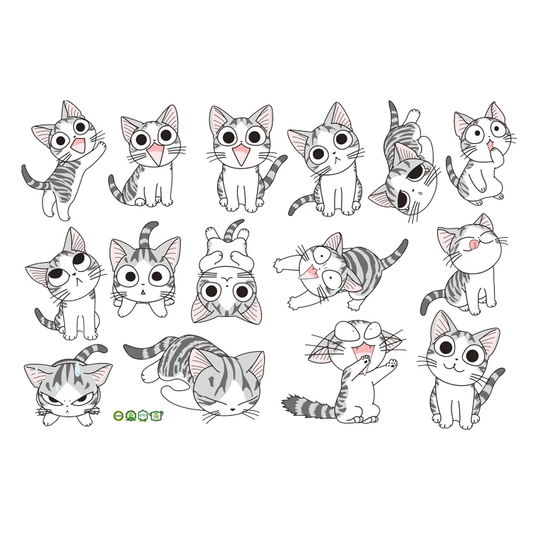 DIY Сыр Cat животных c Книги по искусству Ун Наклейки для детской комнаты наклейки