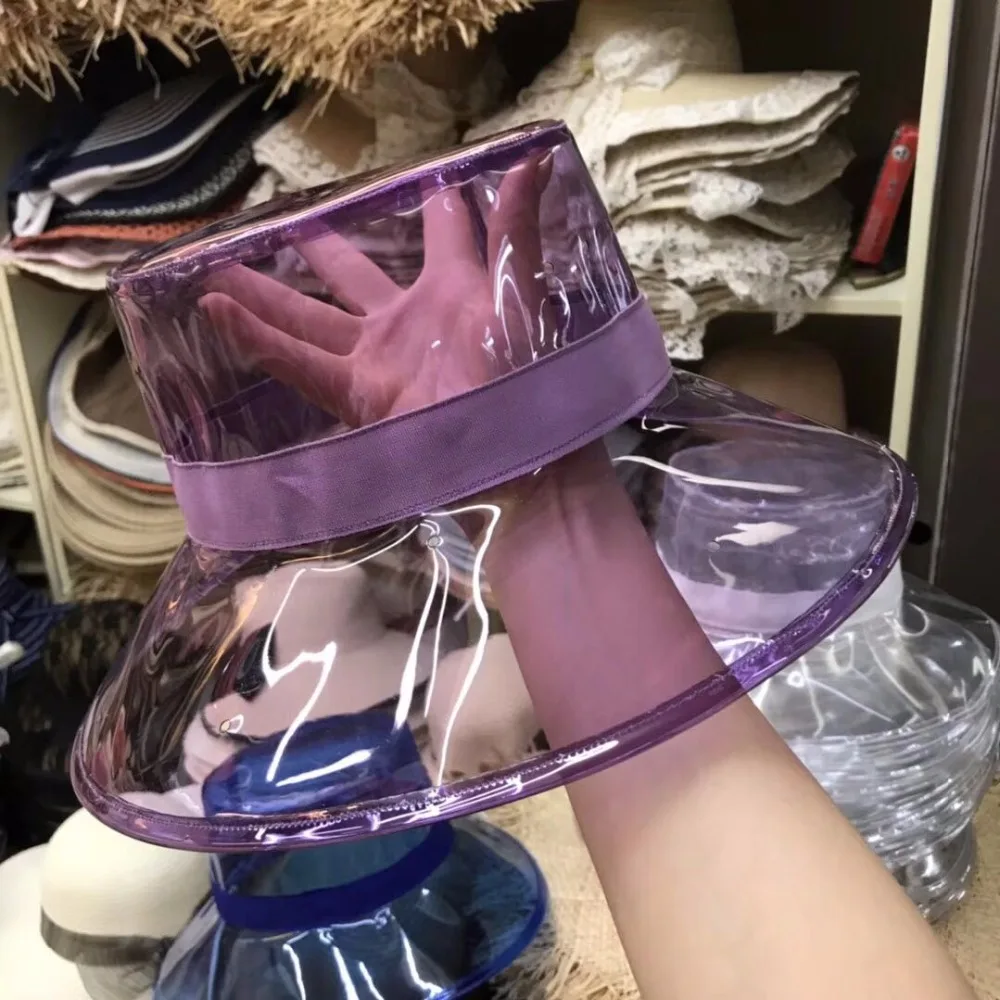 

axi-01807 European fashion shows Transparent jelly series men women fedoras cap leisure polyester leisure hat