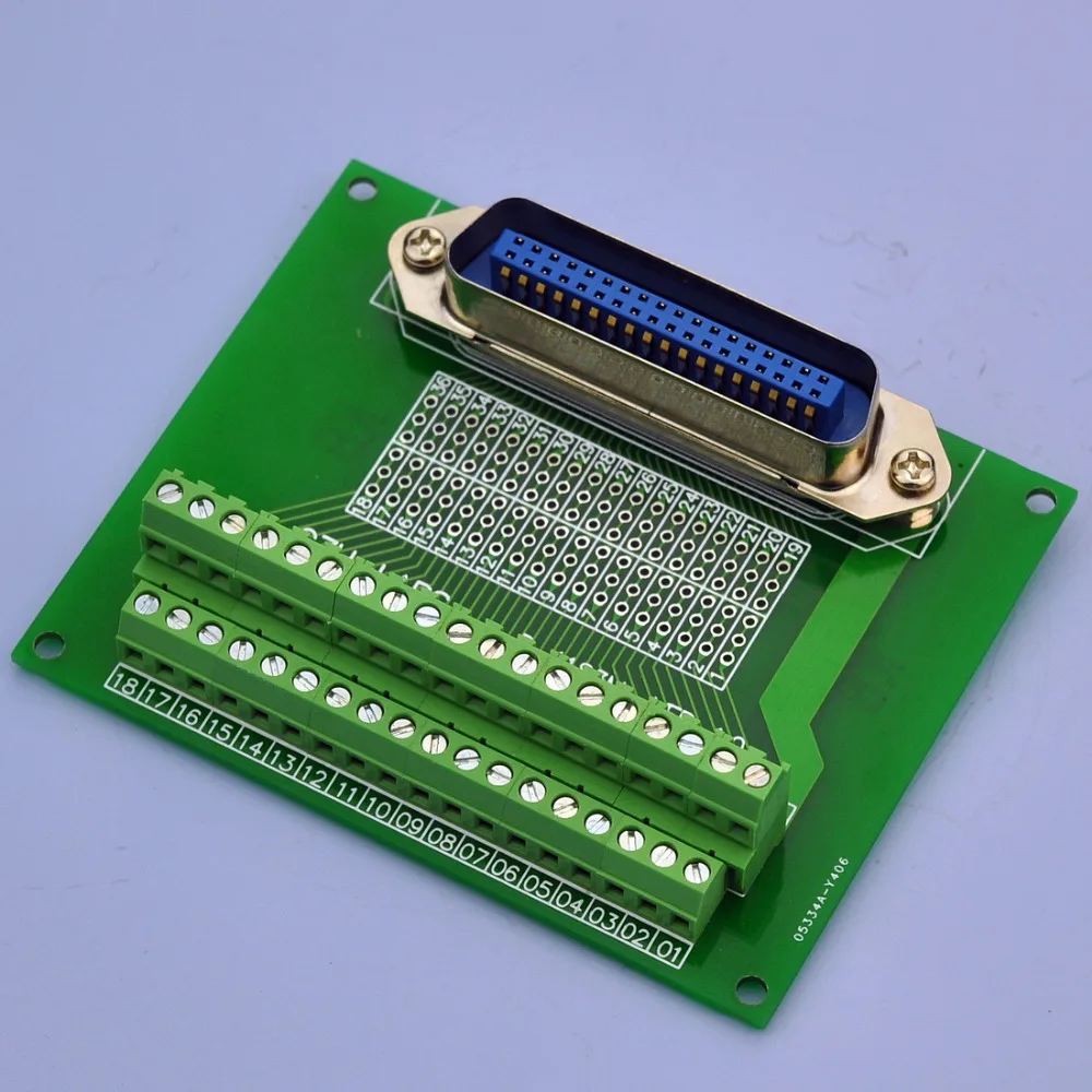 36 Pin 0.085" Centronics Vertical Male Ribbon Connector Breakout Board