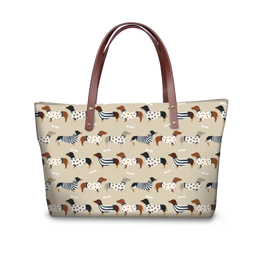 

Noisydesigns top-handle bags women 2018 shoulder bag 3d printing dachshund dog female handbag large messenger bag women handbags