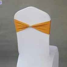 Золотистого цвета Подвязка из спандекса для стула ленты для свадебных стульев с блестящей пряжкой на ремне в середине лайкра стрейч свадебное кресло створки