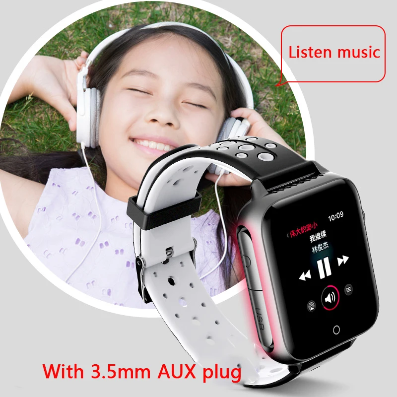 Smart Children Students Teenagers Precise Location Kids SIM Card Touch Screen SOS Call Tracker SmartWatch Music 32GB