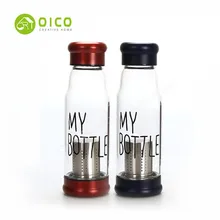 OICO 420 мл моя бутылка модная спортивная стеклянная бутылка термостойкие рыцарские двойные крышки чайная чашка с фильтром/рукав для чашки