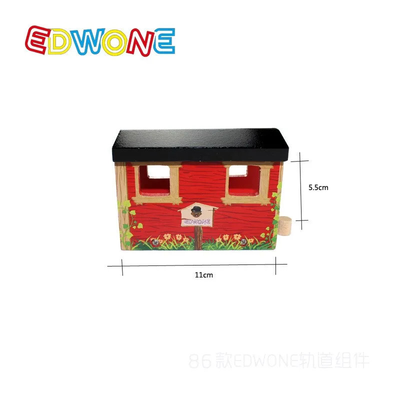 

EDWONE -Red Wood Track Tunnel - Thomas Wooden Train Straight Track Railway Accessories For ThomaS Brio