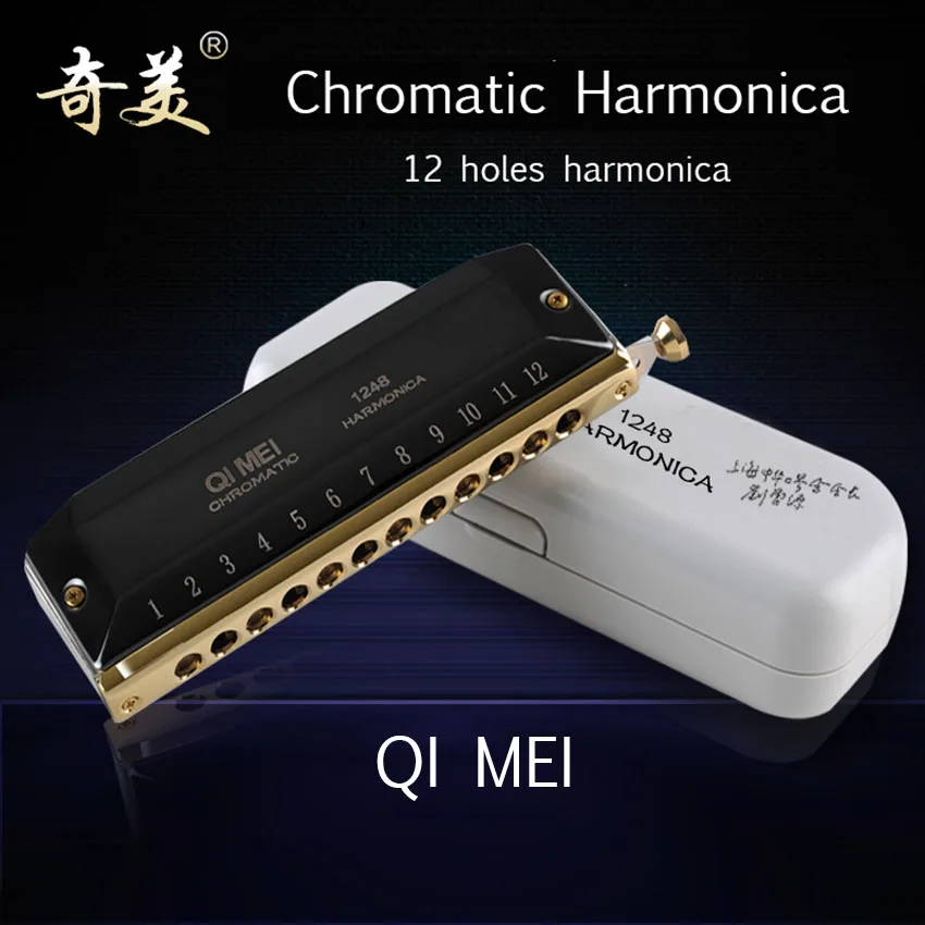 Buy Chromatic Harmonica QIMEI Black 12 Holes/48 Tones