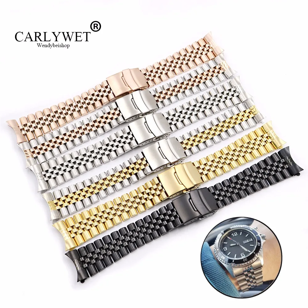 CARLYWET оптовая продажа 19 20 22 мм полый изогнутый конец Сменные сплошные звенья для