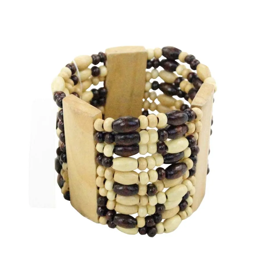 T040 BIGBING ювелирные изделия Модные бусины из натурального дерева широкий эластичный браслет модный браслет Высокое качество