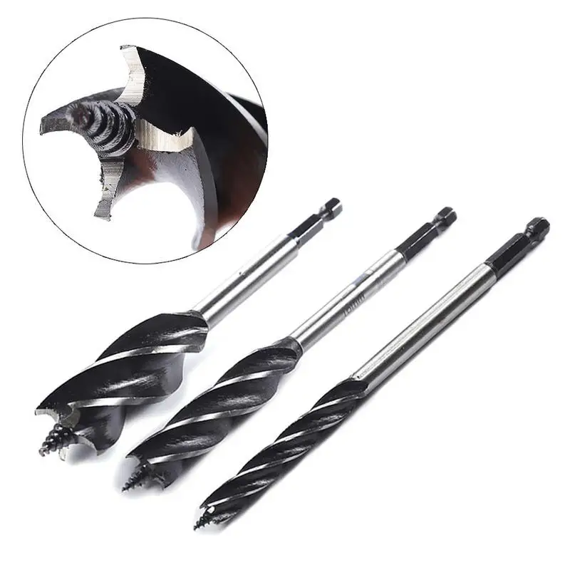 Buy 1/3PCS Set Extra Long Wood Drill Bit Set Kit 165mm